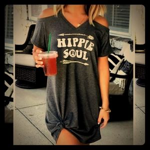 XXL Cold shoulder Hippi Shift dress